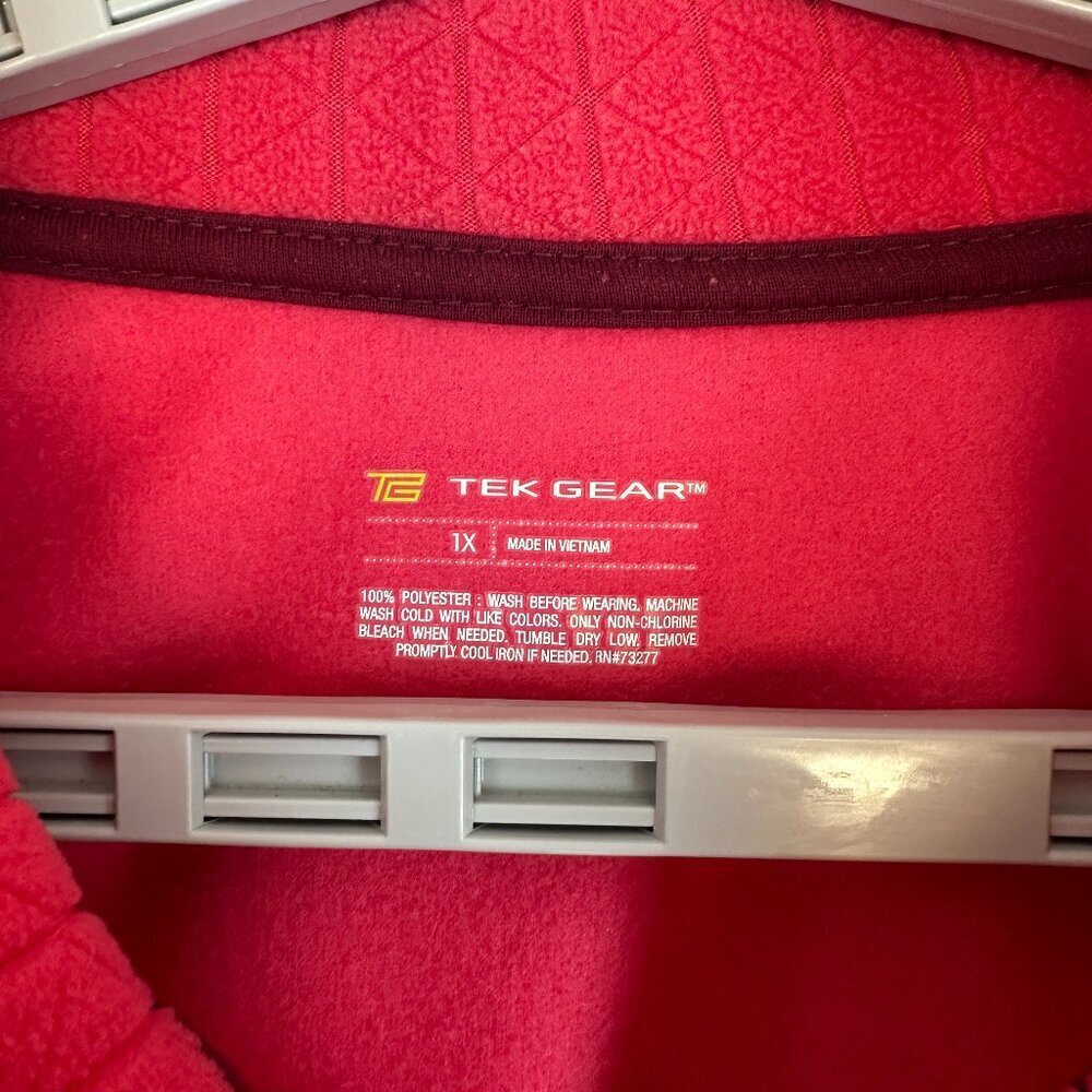 TEK GEAR WOMEN'S FULL-ZIP FLEECE JACKET IN HOT PINK, MOCK NECK POCKETS SIZE 1L - Picture 2 of 11